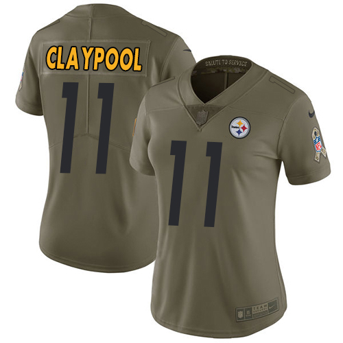 Pittsburgh Steelers #11 Chase Claypool Olive Women Stitched NFL Limited 2017 Salute To Service Jersey->youth nfl jersey->Youth Jersey